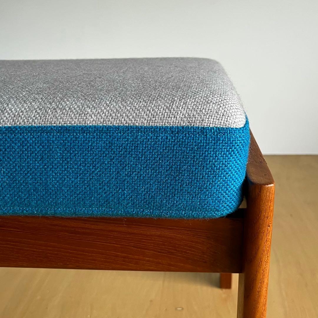 北欧デザイン オットマン 美品 チーク無垢材 ヴィンテージ家具