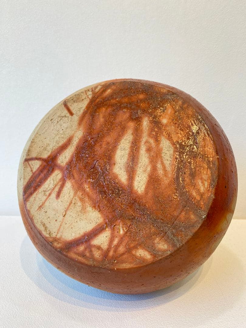 備芸会展 備前焼「火襷花入」小山一草 共箱 備前焼