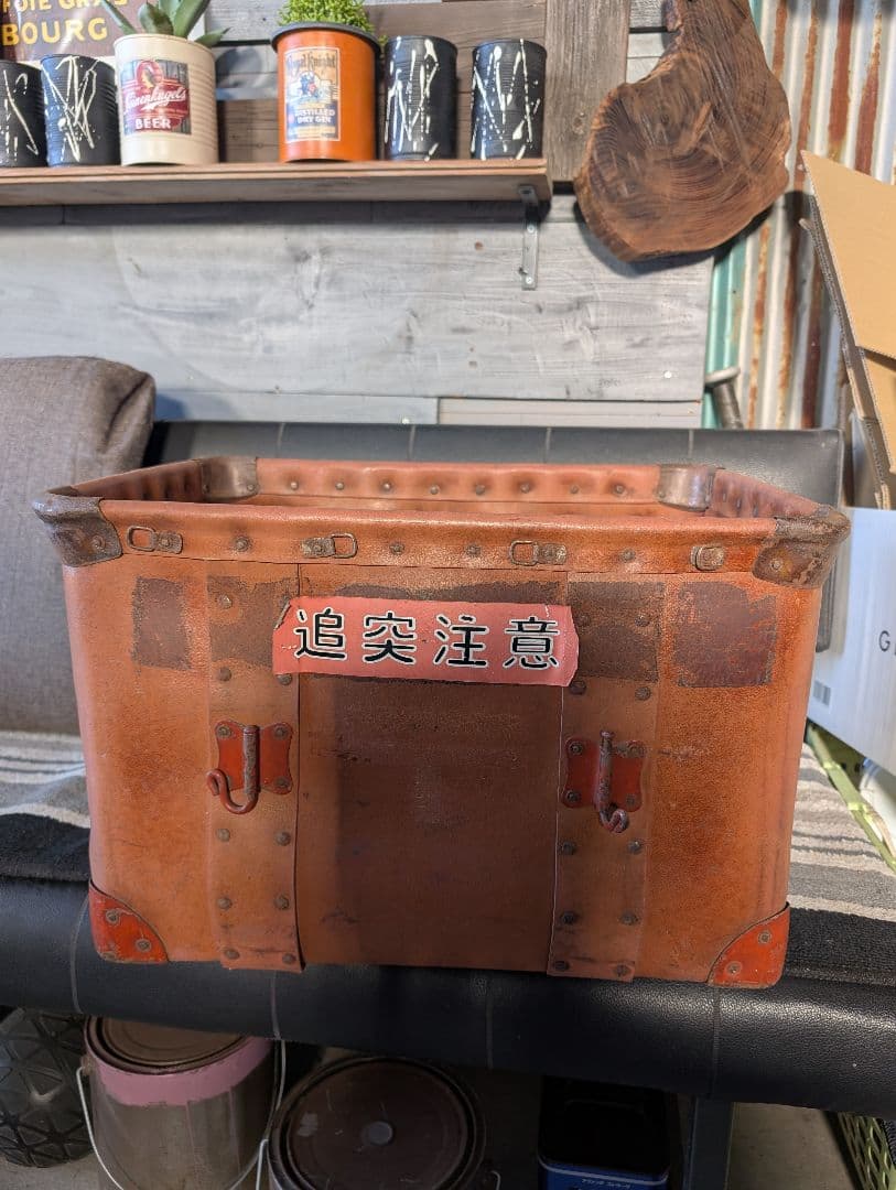 ボテ箱　希少　昭和レトロ　カブ荷台　アンティーク収納ボックス　バイクカゴ