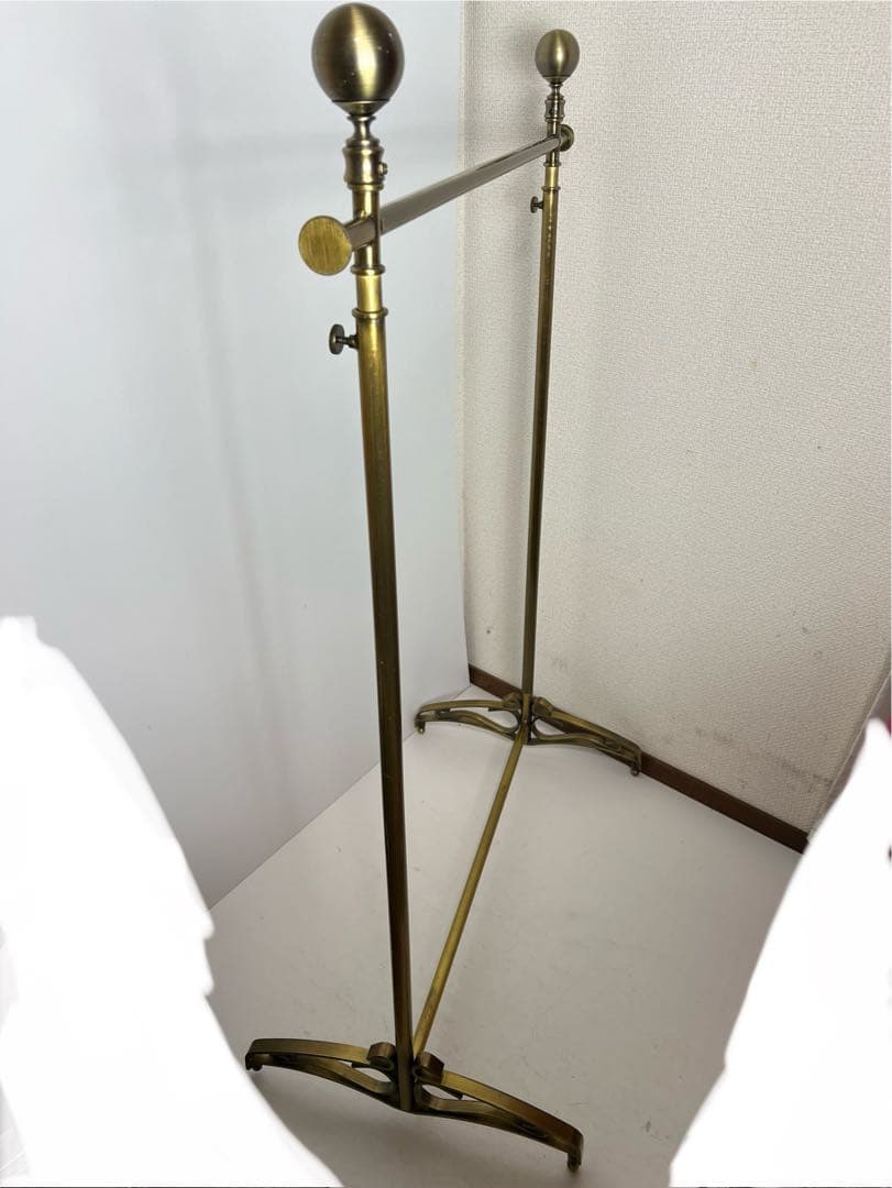 ①アンティーク　ゴールド　ハンガーラック ビンテージ　アイアン　幅120cm