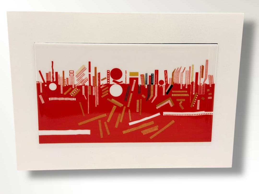 #猪熊弦一郎 陶額 陶板画 「驚く可き風景A」額装作品　P-D