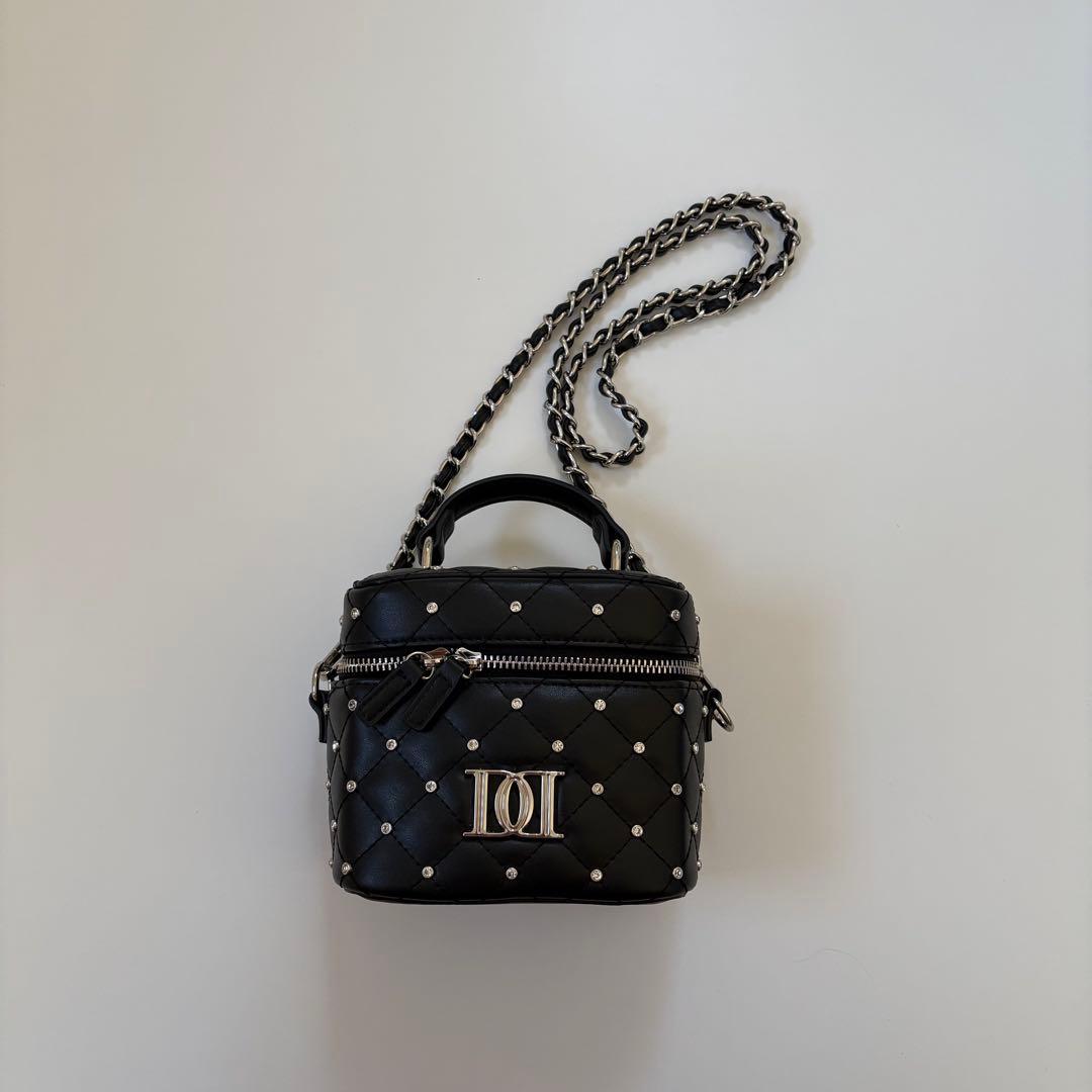 Darich キルティングビジュースクエアミニバッグ BLK