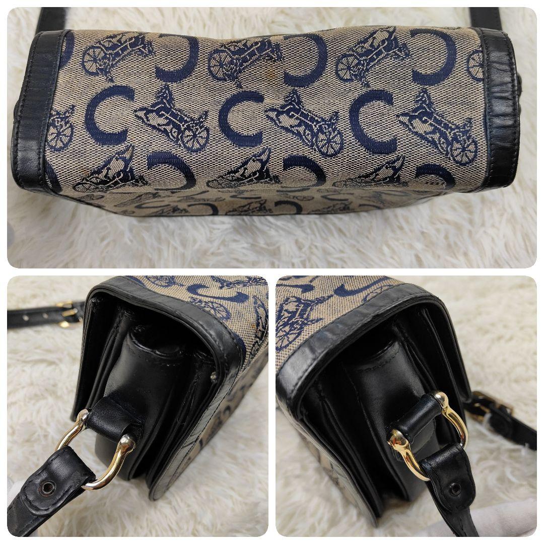 本日限定価格　セリーヌ　ハンドバッグ　ワンショルダー　Cマカダム　馬車　4室