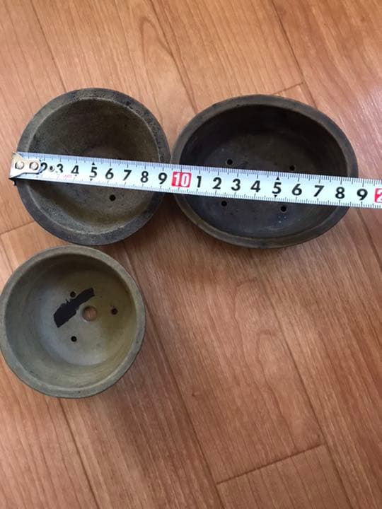 盆栽鉢　時代ミニ盆栽鉢小品常滑名工盆栽鉢服部3点山野草サボテン多肉植物