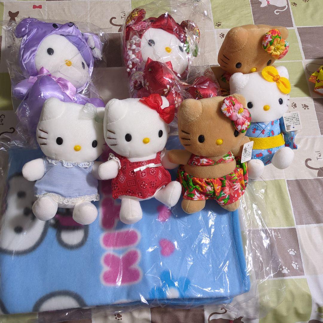 K*e様 ハローキティ　ぬいぐるみ7点　ひざかけ　キティベア物語　日焼けキティ