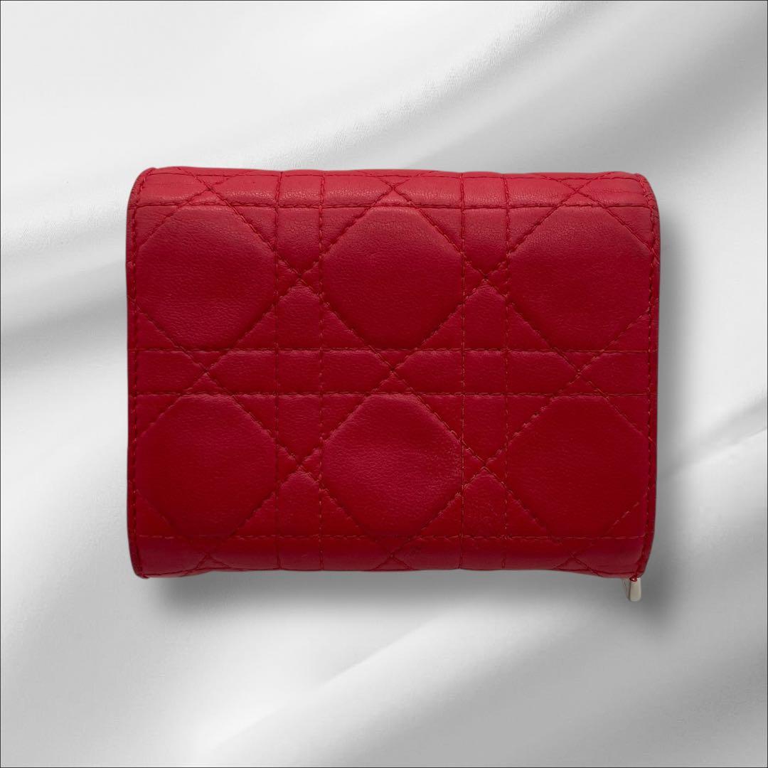 【美品】 DIOR クリスチャンディオール レディディオール レザー 折り財布