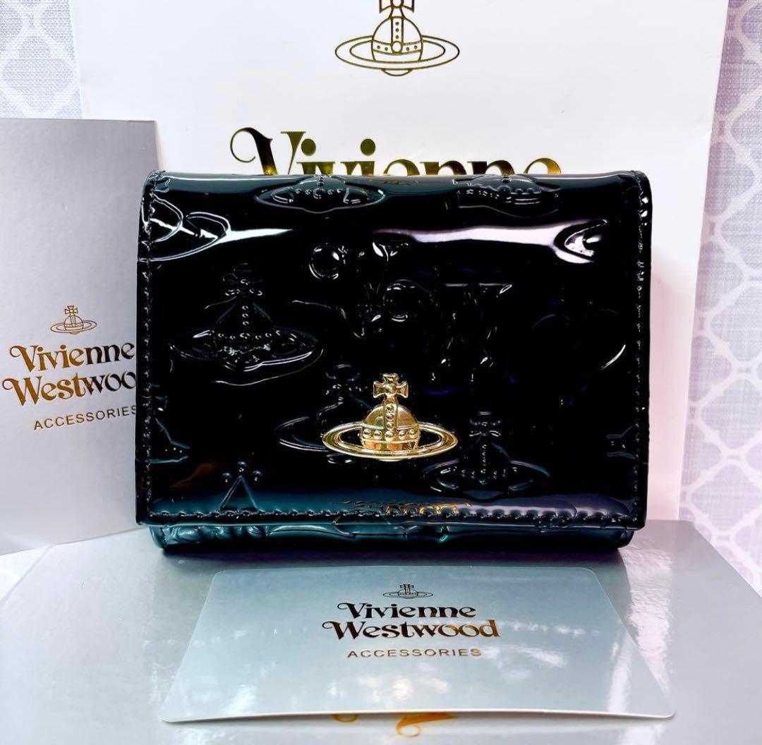 【大人気✨️ショッパー付】新品 Vivienne Westwoodエナメル黒