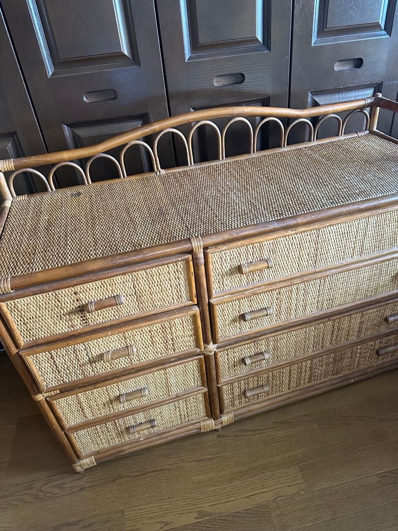 ラタン製チェスト　 8引き出し