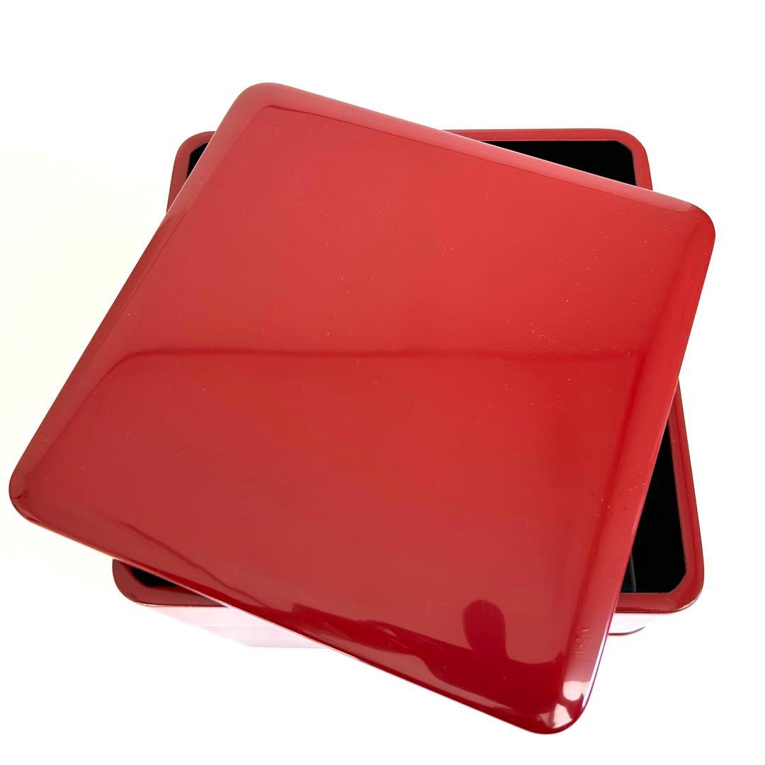 【美品】漆器 木製 漆塗り 重箱 三段重箱 三段重 お重 赤 日本製 モダン