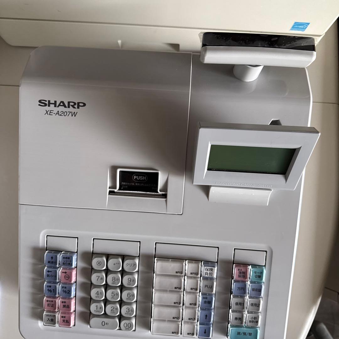 美品 シャープ 電子レジスター XE-A207W 取説 キー付 使用少ない