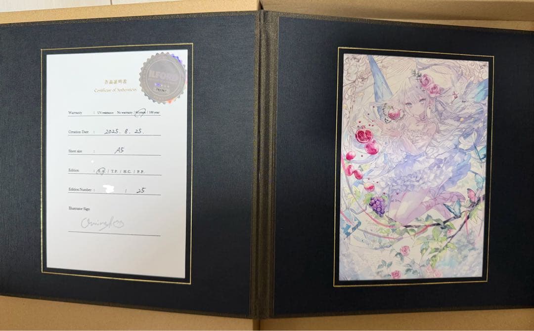 X-ART おにねこ「Eden」A5ジークレー直筆サイン入 ILFORD認定証付