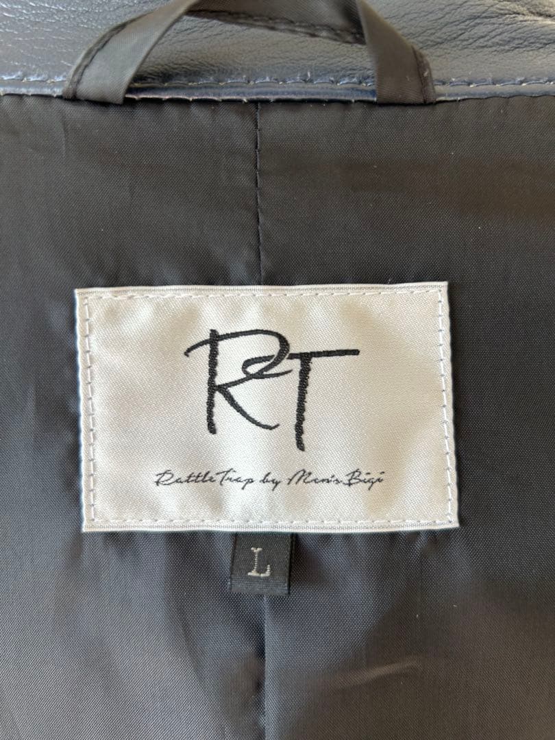 シングルライダースジャケット RT ブルー　羊革