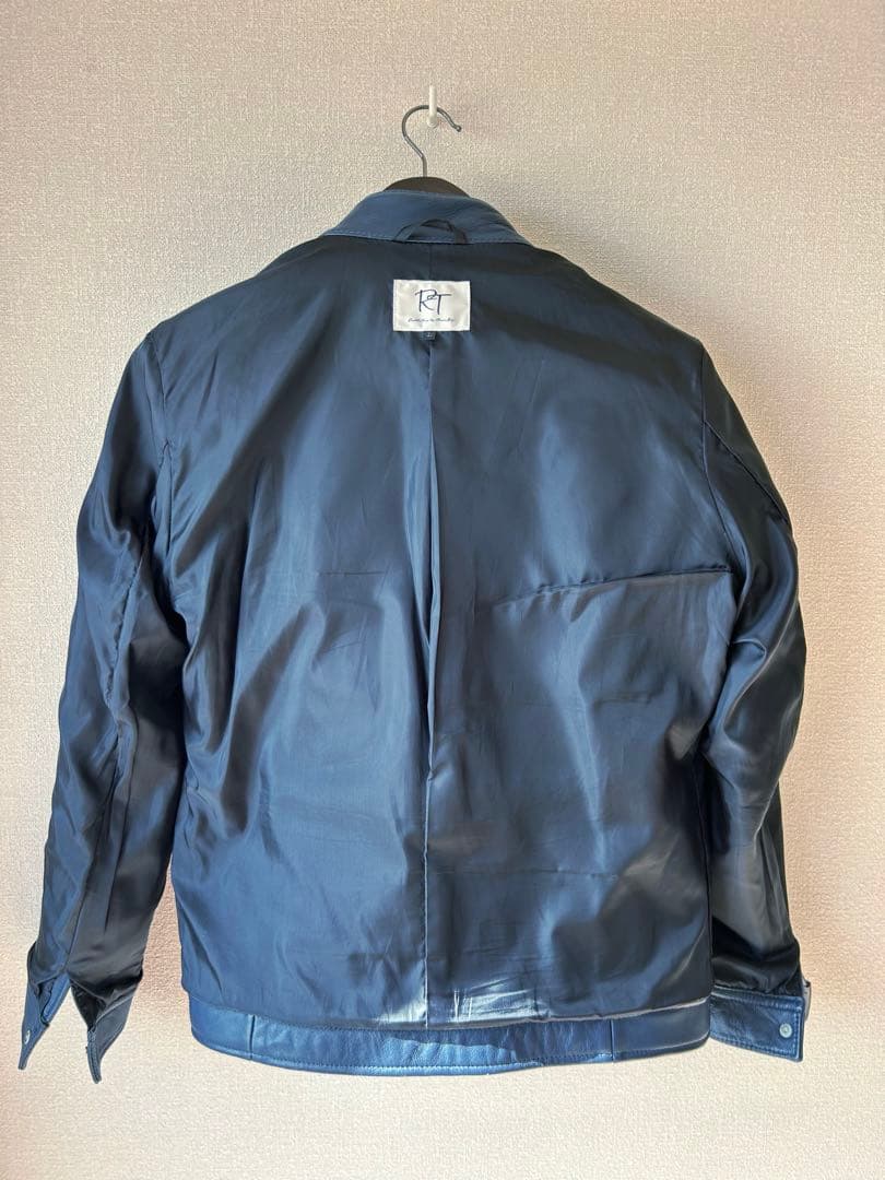 シングルライダースジャケット RT ブルー　羊革