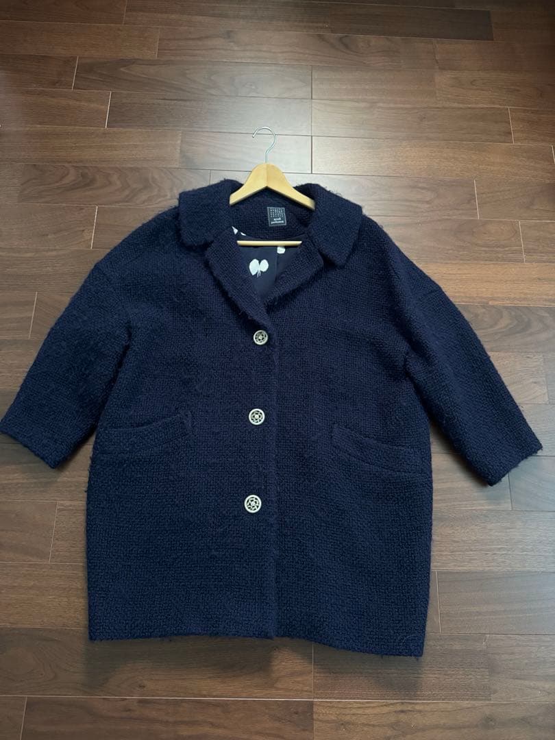 【はなこさま専用】ミナペルホネン　モヘアコート(裏地ほつれあり)