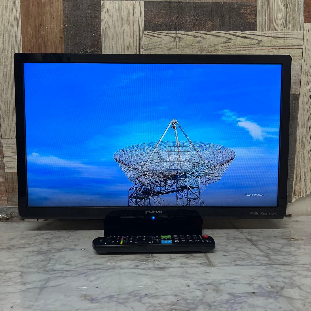 即日受渡❣️全国送料込フナイ24型液晶TV500GB録画機能内蔵。新品リモコン付