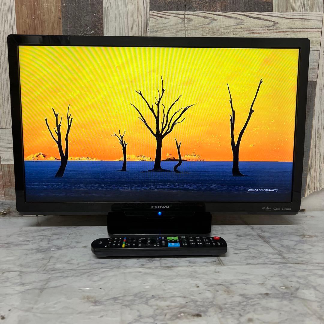 即日受渡❣️全国送料込フナイ24型液晶TV500GB録画機能内蔵。新品リモコン付