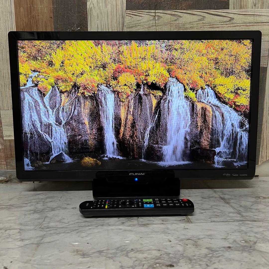 即日受渡❣️全国送料込フナイ24型液晶TV500GB録画機能内蔵。新品リモコン付