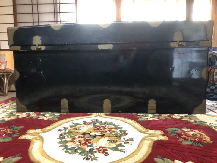 武田氏 武田家 武田信玄 家紋入り大型の漆塗り長持 古美術 歴史的希少価値
