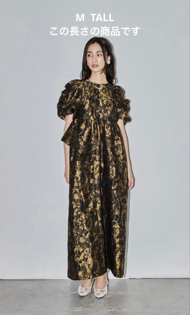 アンドレスド　バブルスリーブジャガードドレス