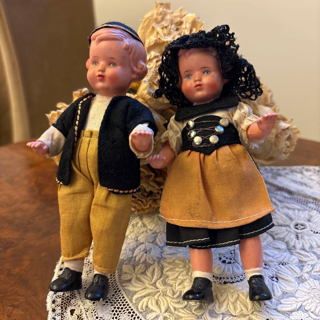 ★セルロイド人形★フランス　ヴィンテージドール　ミニョネット　男女セット