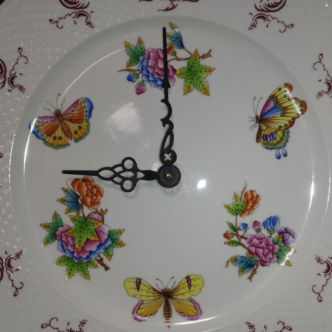 ヘレンド　ウォールクロック　ヴィクトリアブーケ　壁掛け時計