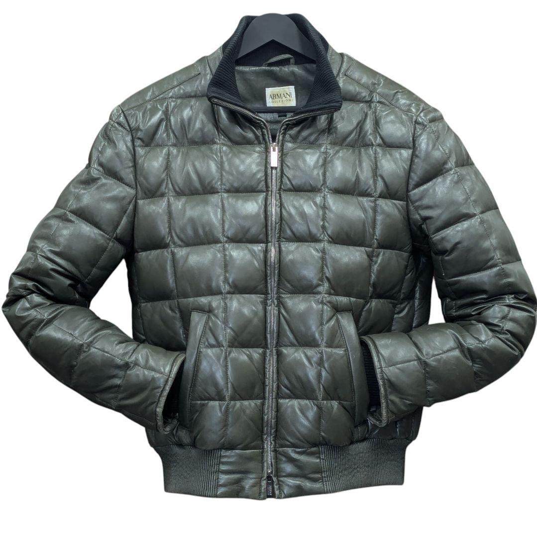 ARMANI アルマーニ レザージャケット 上着 メンズ ダウン コレッツォーニ
