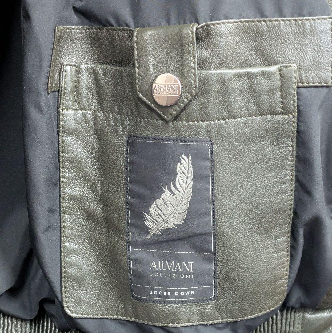 ARMANI アルマーニ レザージャケット 上着 メンズ ダウン コレッツォーニ