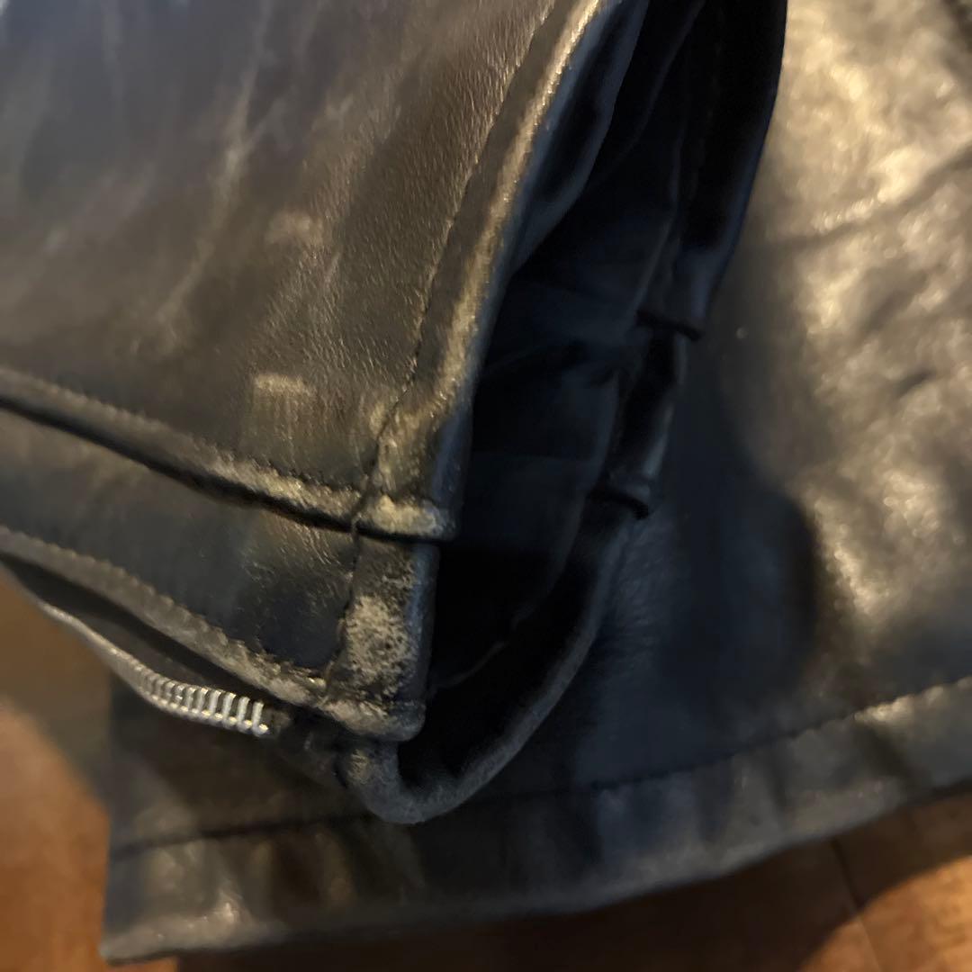 ショット黒 シングルライダース レザージャケット36