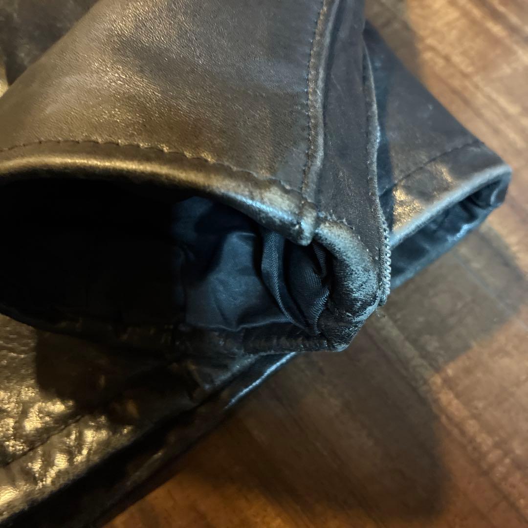 ショット黒 シングルライダース レザージャケット36