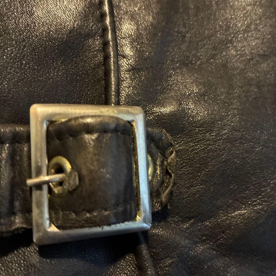 ショット黒 シングルライダース レザージャケット36