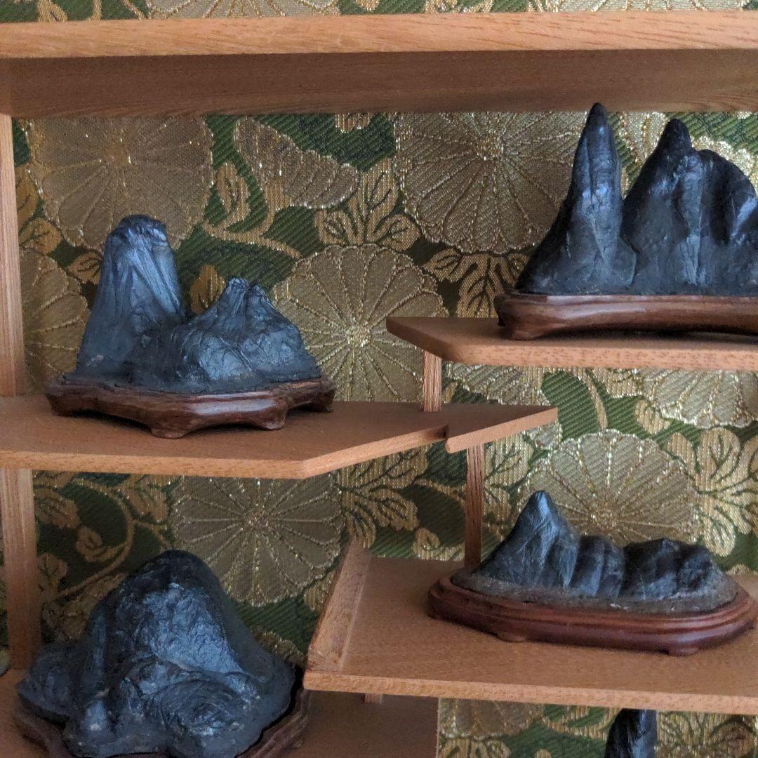 【最終価格】紀州名産　古谷石　棚組五石　飾棚　古谷石５点揃え　水石