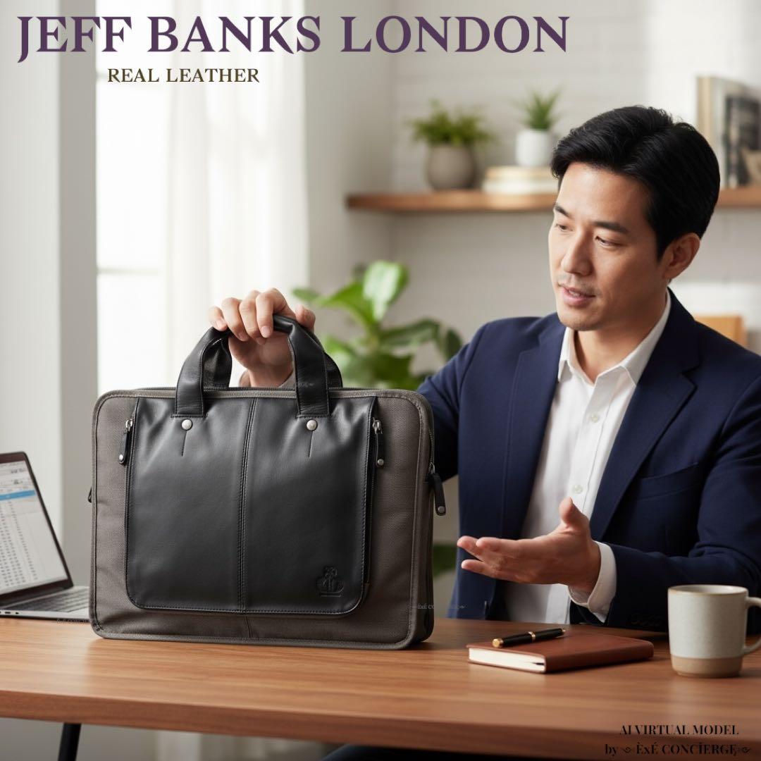 値下げ依頼品 ジェフバンクス 新品 リアルレザー2WAYブリーフケース