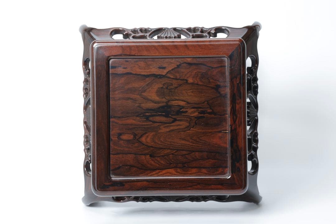 中国美術 香炉台 花台 紫壇 唐木 天然木 飾台 茶道具 四方台