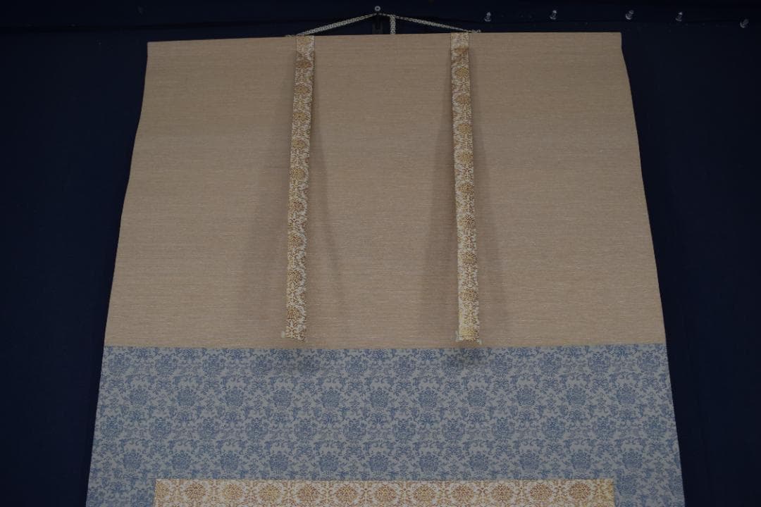 【真作】東原方僊/牡丹図/横物/掛軸☆宝船☆Z-573