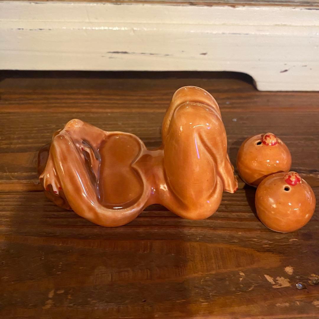 陶器製 50s〜60s ピンナップガール SET 置物　アンティーク雑貨