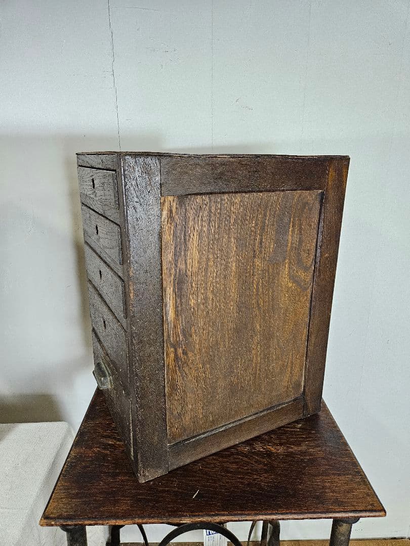 ヴィンテージ 古い木製の小引出し 5段 小箪笥 チェスト 小物入れ 卓上 収納