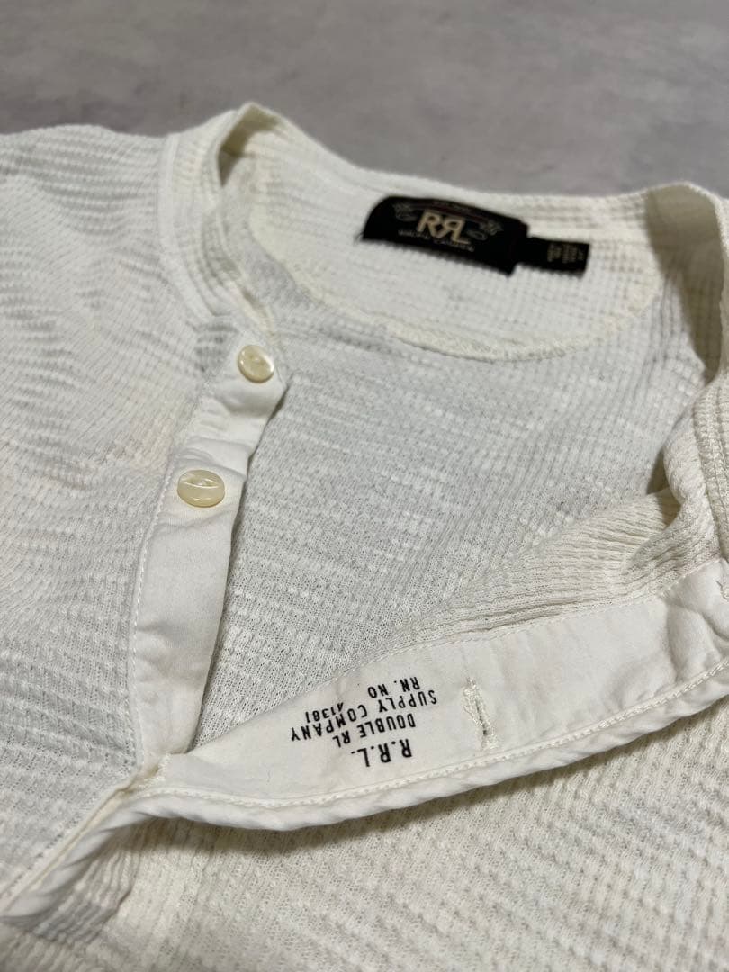 【美品】RRL L Tシャツ ダブルアールエル ワッフル　ヘンリーネック
