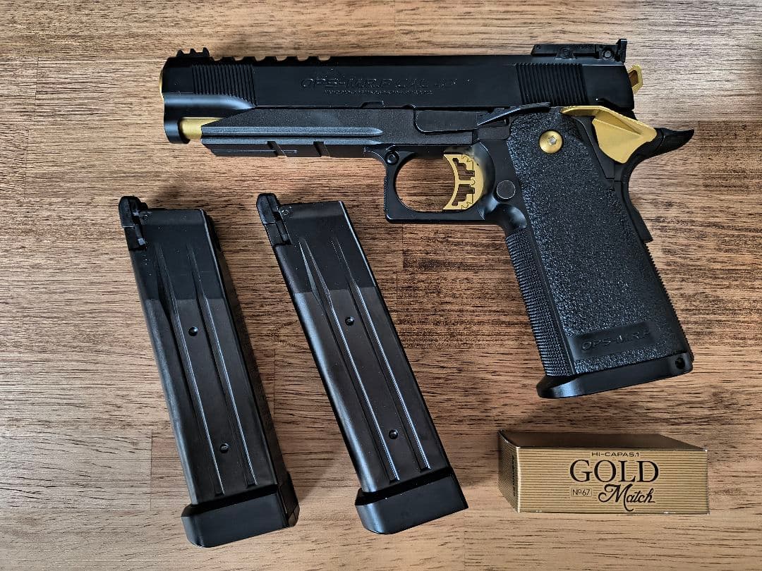 東京マルイ ハイキャパ5.1 ゴールドマッチ ガスブローバック 追加マガジン付き