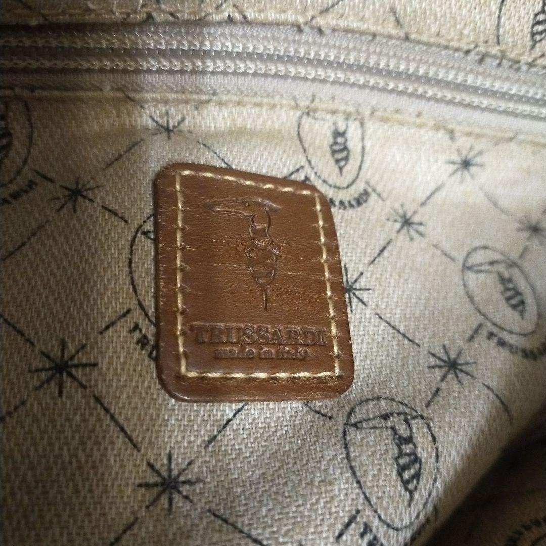 トラサルディ　黒 合成皮革 ボストンバッグ