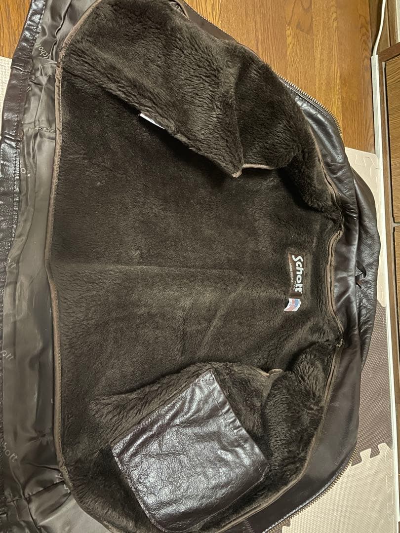 Schott ショット　642VS 襟付きシングルライダース サイズ38 【茶】