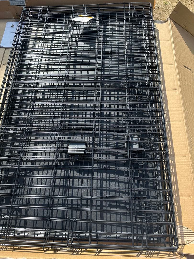 Amazonベーシック 犬 ペットケージ 折りたた ダブルドア 大型犬 ブラック