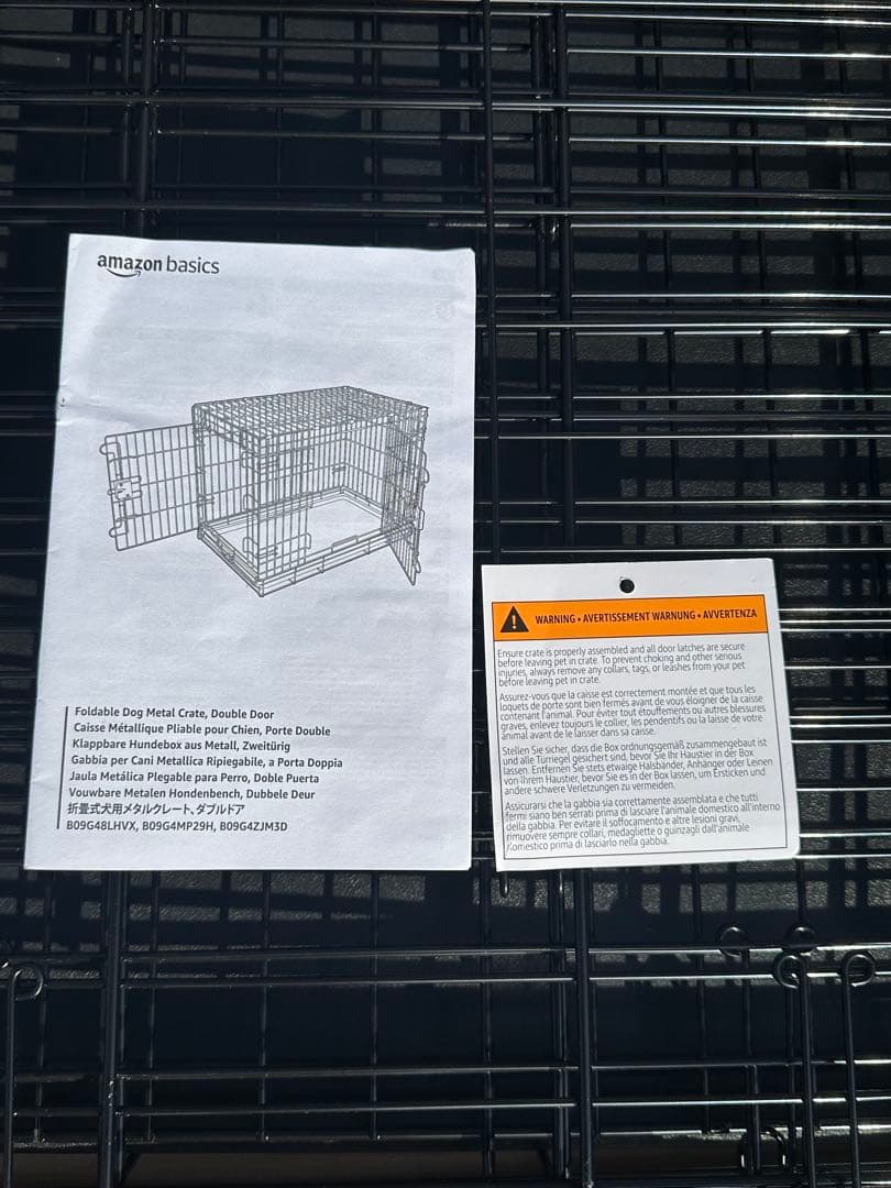 Amazonベーシック 犬 ペットケージ 折りたた ダブルドア 大型犬 ブラック