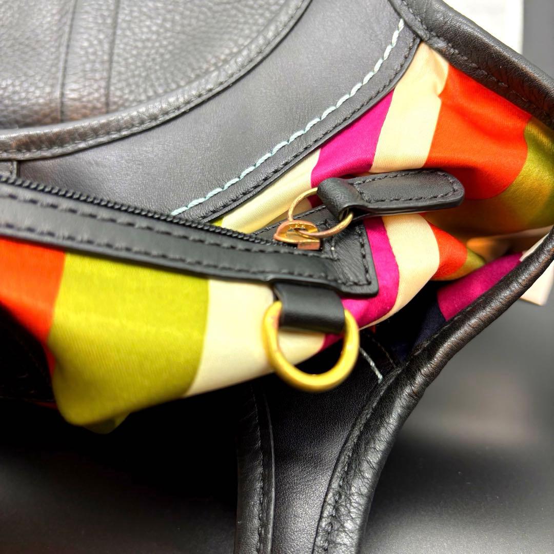 未使用級　COACH ワンショルダーバッグ シボ革 ブラック ゴールド金具