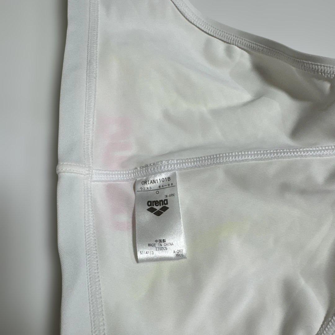 競パン arena 競泳水着 ホワイト/イエロー Oサイズ