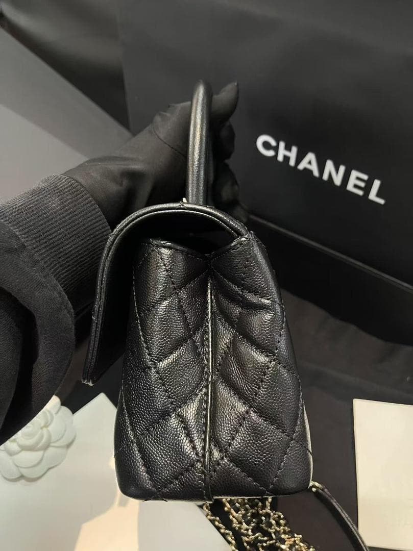 CH☆ANEL ブラック キルティング ハンドバッグ~~~
