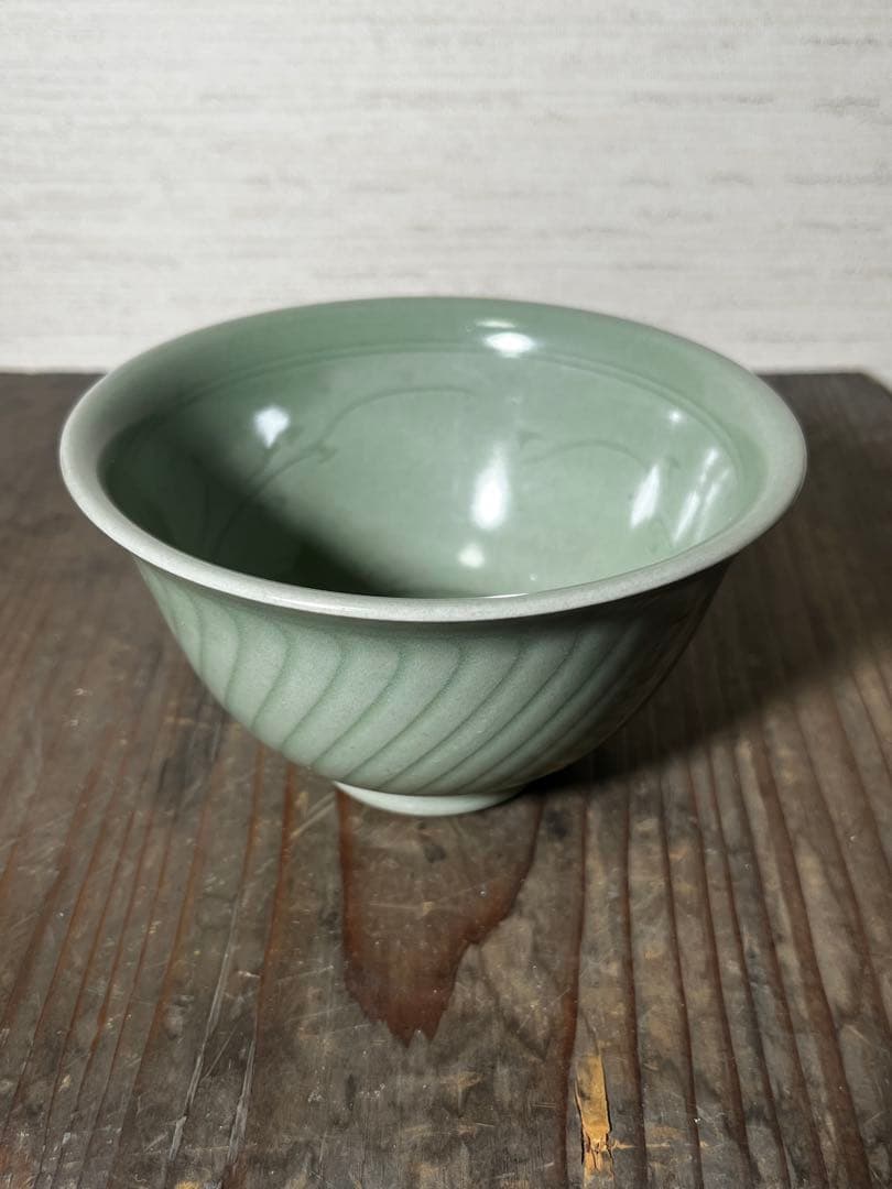 明　龍泉窯　青磁茶碗　七官青磁　明時代