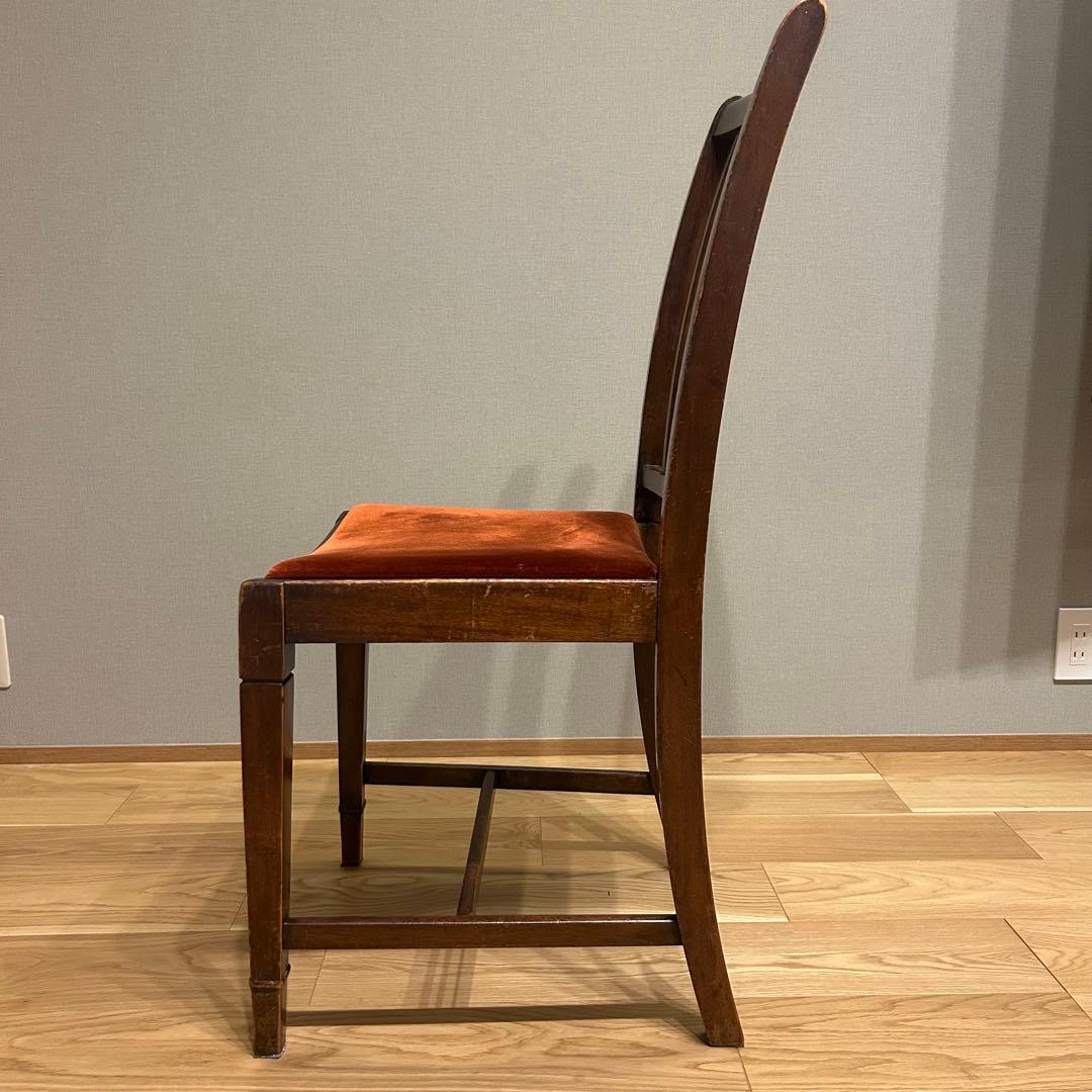 アンティーク家具　アンティークチェア　英国家具 椅子 ベルベット　二脚セット