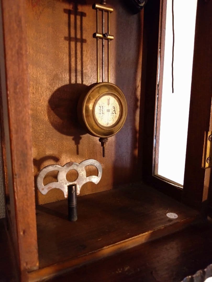 柱時計　ユンハンス　小型スリゲル　ゼンマイ　昭和レトロ　アンティーク　精工舎