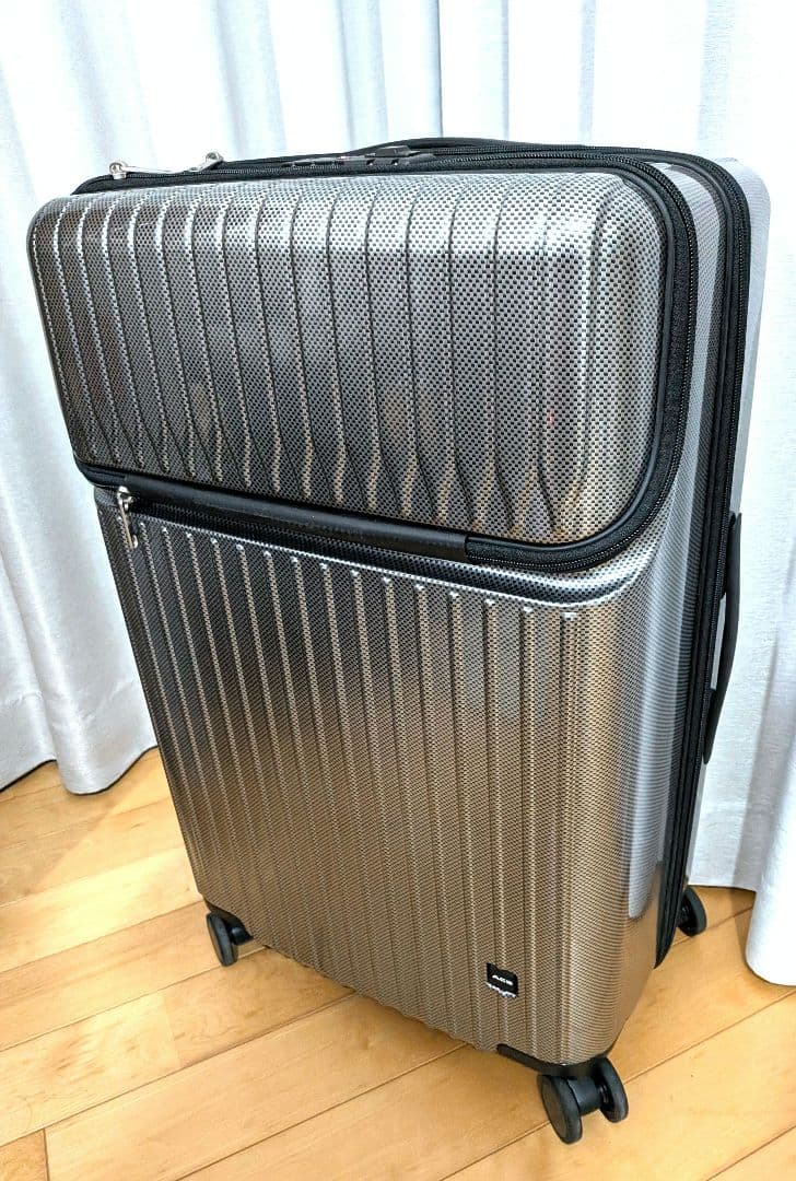 [エース] スーツケース フロントポケット付き キャリーケース Mサイズ