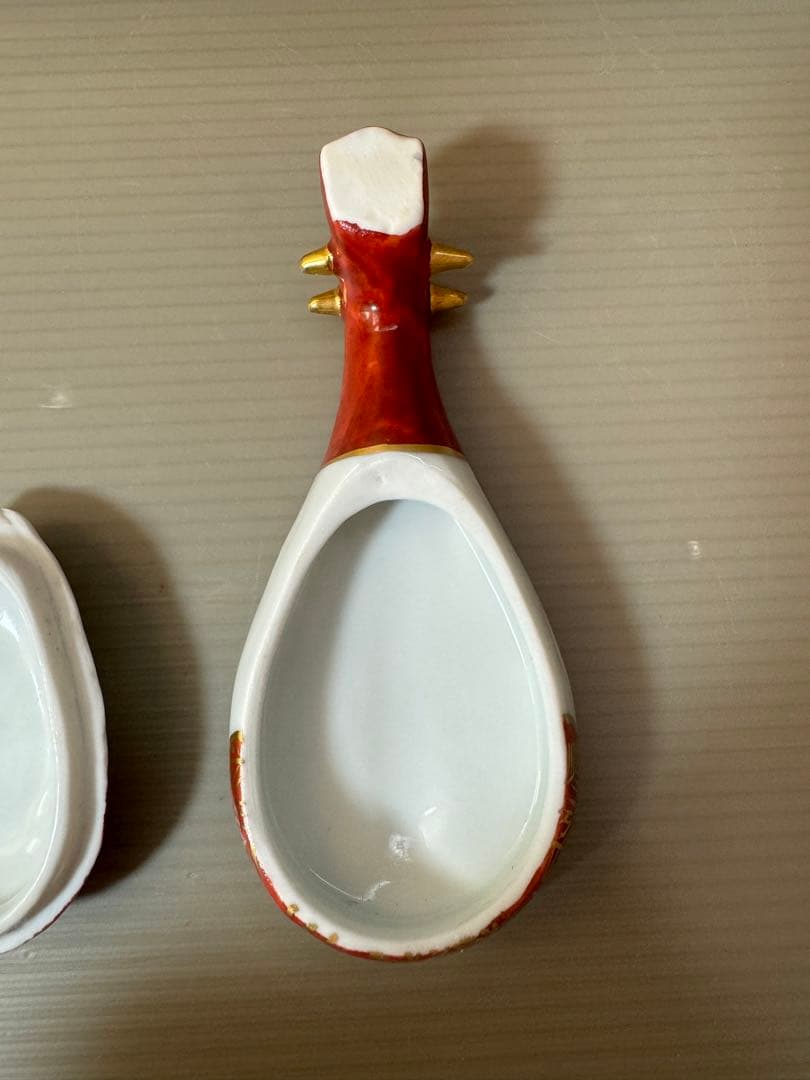 2715 茶道具 香合 色絵 琵琶　高野昭阿弥作　共箱